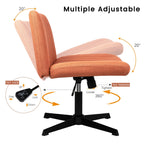 BOSSIN Criss Cross Chair Armless Office Desk Chair No Wheels,Fabric Padded Modern Swivel Vanity Chair office chair