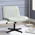 BOSSIN Criss Cross Chair Armless Office Desk Chair No Wheels,Fabric Padded Modern Swivel Vanity Chair office chair