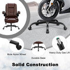 BOSSIN Big and Tall Office Chair Ergonomic High Back Computer Adjustable Height Leather Executive Chair with Padded Flip-up Arms