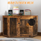 BOSSIN Corner Dog Crate Furniture,44/52 inch Wooden Dog Kennel Furniture with Mesh,Decorative Wood Dog House for Indoor use