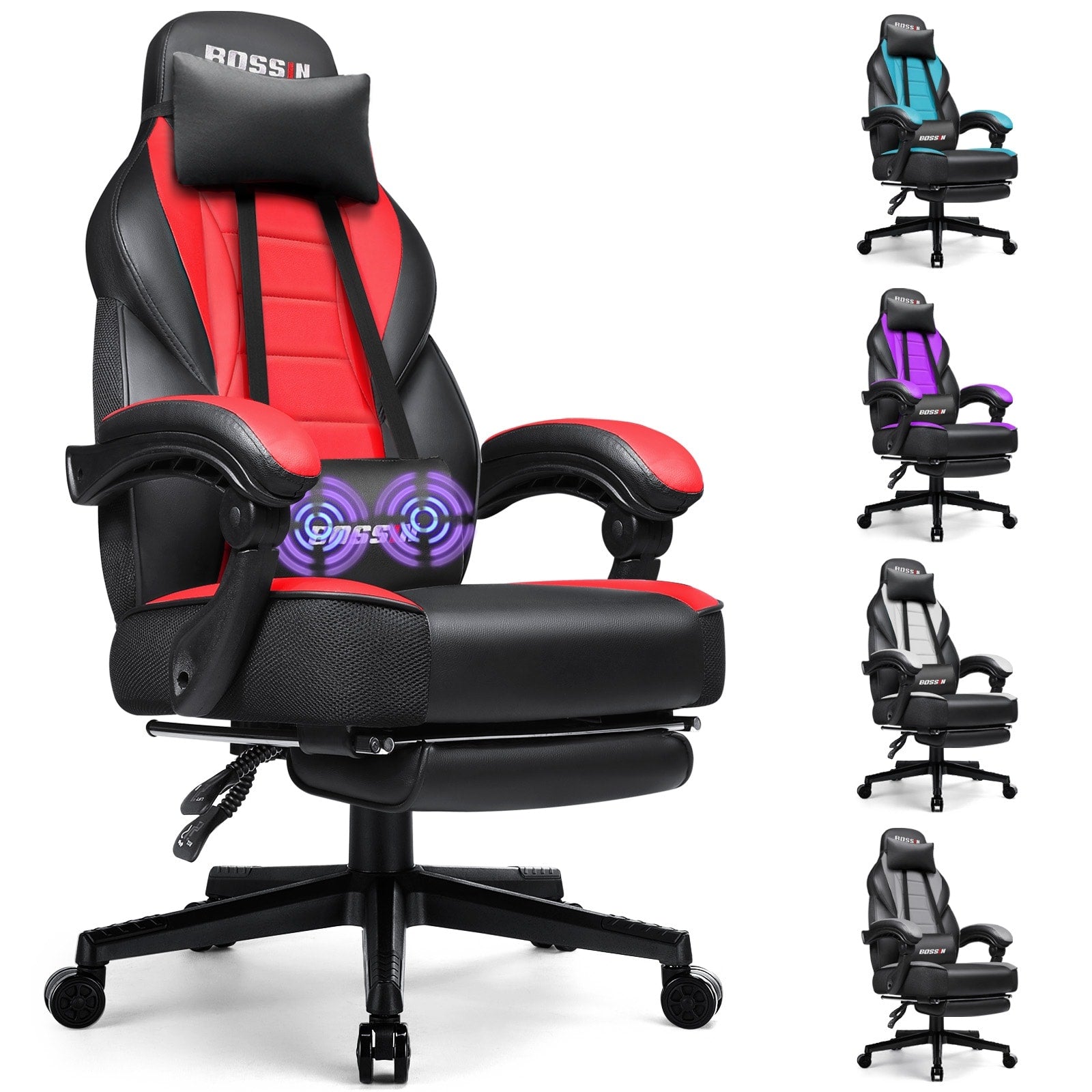BOSSIN Racing Style Gaming Chair,300 lbs Big and Tall gamer chair High Back Computer Chair