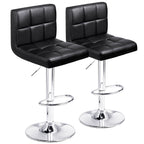 Bar Stools Adjustable Armless Swivel PU Leather Barstools Set of 2