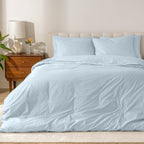 Bare Home Organic Cotton Percale Duvet Cover Set