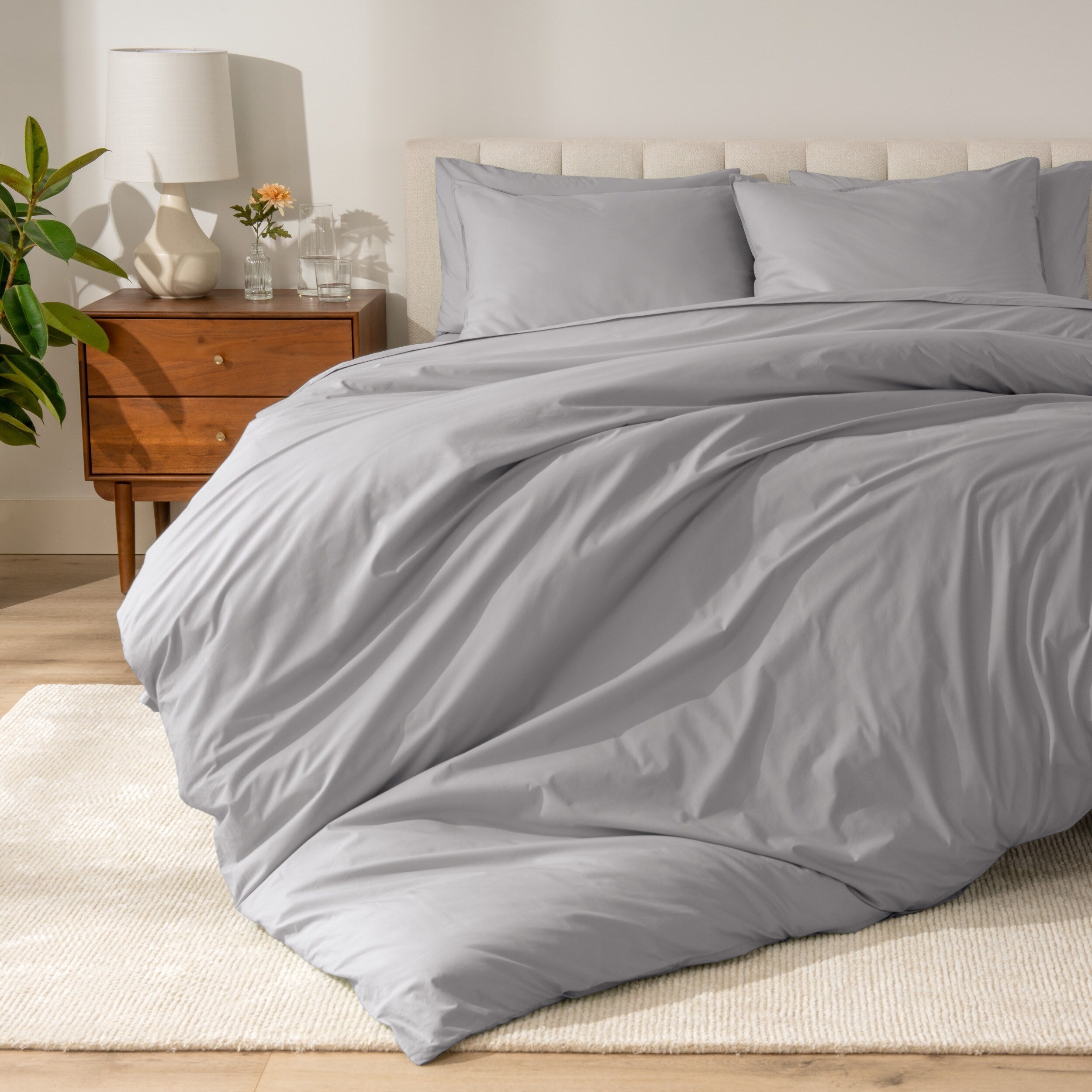 Bare Home Organic Cotton Percale Duvet Cover Set
