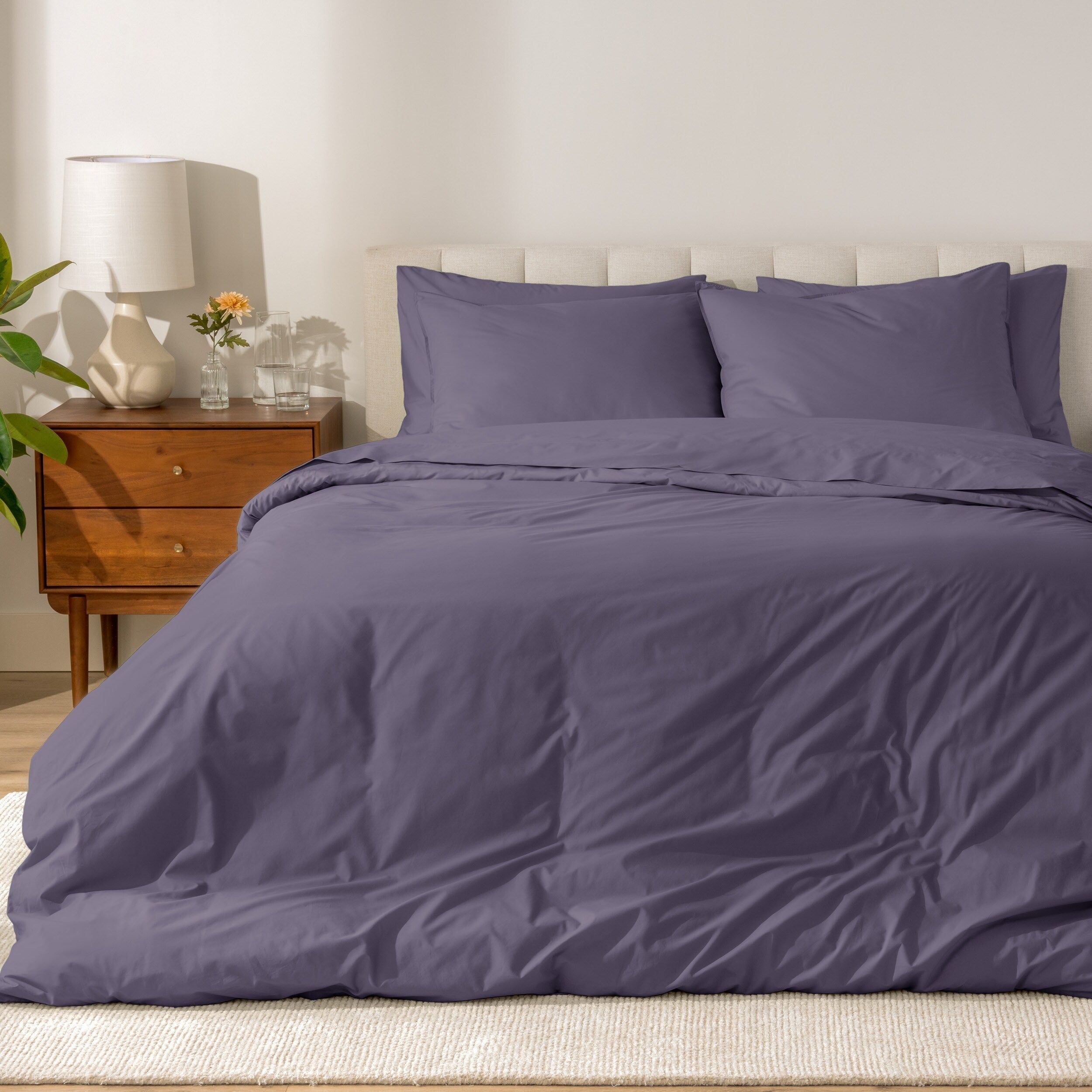 Bare Home Organic Cotton Percale Duvet Cover Set