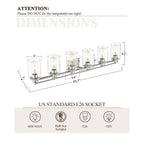 Bathroom Vanity Light,Wall Sconce Lamp Over Mirror with Clear Glass Shade