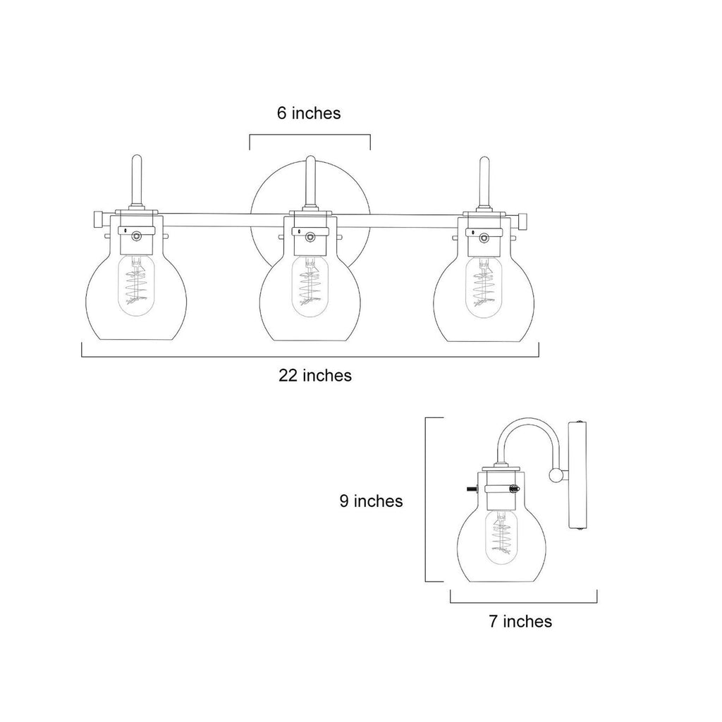Modern 2/3/4/5-Light Bathroom Vanity Light Globe Glass Wall Sconce Minimalist Design