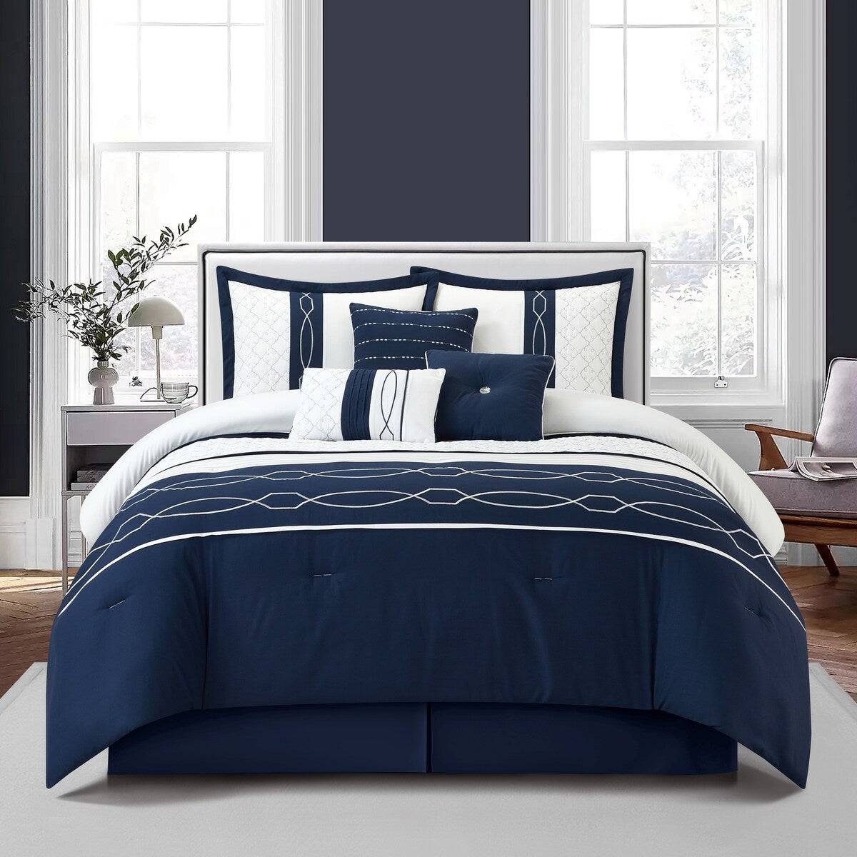 Bellerose 7 Piece Modern Geometric Comforter Set