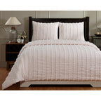 Better Trends Angelique Comforter Set 100% Cotton Tufted Soft Plush Chenille Elegant Stripes Machine Washable & Tumble Dry