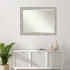 Beveled Bathroom Wall Mirror - Crackled Metallic Frame