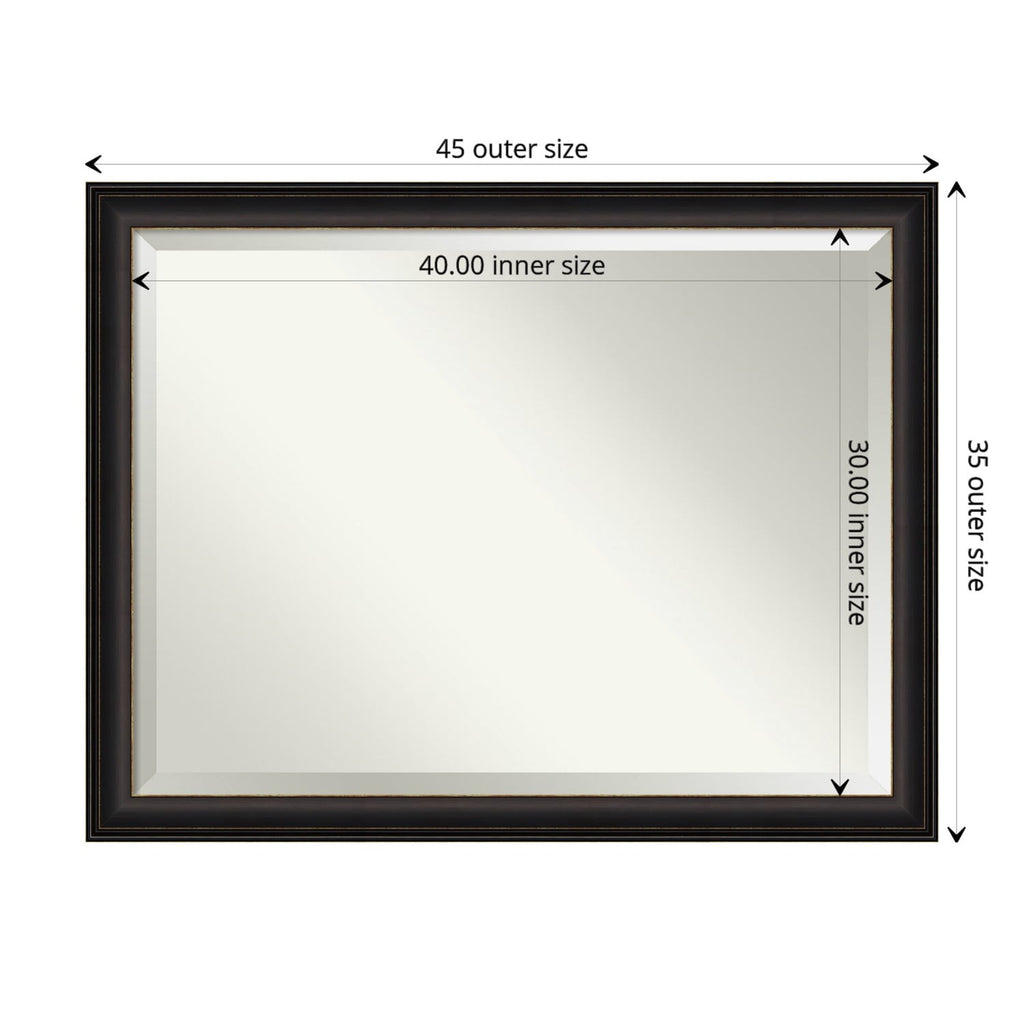 Beveled Bathroom Wall Mirror - Trio Oil Rubbed Bronze Frame - Trio Oil Rubbed Bronze