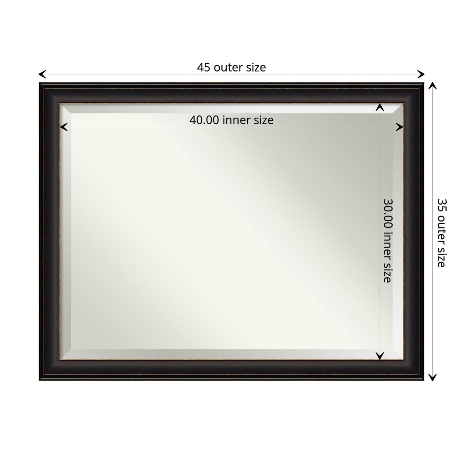 Beveled Bathroom Wall Mirror - Trio Oil Rubbed Bronze Frame - Trio Oil Rubbed Bronze