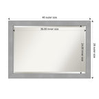 Beveled Bathroom Wall Mirror - Vista Brushed Nickel Frame