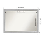 Beveled Bathroom Wall Mirror - Vista Brushed Nickel Frame