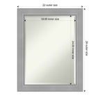 Beveled Bathroom Wall Mirror - Vista Brushed Nickel Frame