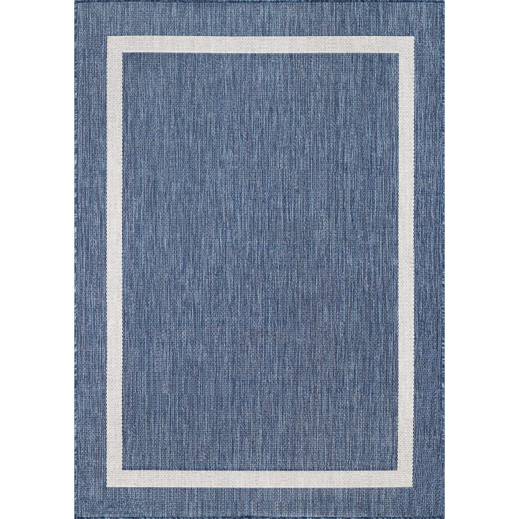 Beverly Rug Modern Bordered Indoor Outdoor Rug, Outside Carpet for Patio, Deck, Porch