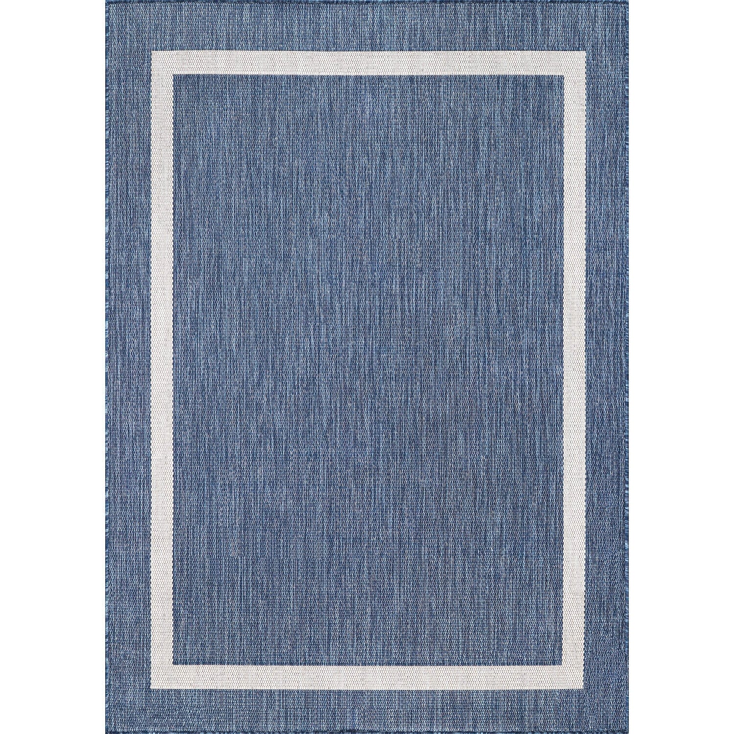 Beverly Rug Modern Bordered Indoor Outdoor Rug, Outside Carpet for Patio, Deck, Porch
