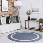 Beverly Rug Modern Bordered Indoor Outdoor Rug, Outside Carpet for Patio, Deck, Porch