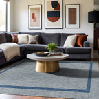 Beverly Rug Modern Bordered Indoor Outdoor Rug, Outside Carpet for Patio, Deck, Porch