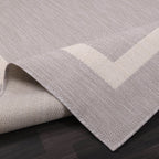 Beverly Rug Modern Bordered Indoor Outdoor Rug, Outside Carpet for Patio, Deck, Porch