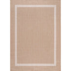 Beverly Rug Modern Bordered Indoor Outdoor Rug, Outside Carpet for Patio, Deck, Porch