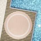 Beverly Rug Modern Bordered Indoor Outdoor Rug, Outside Carpet for Patio, Deck, Porch