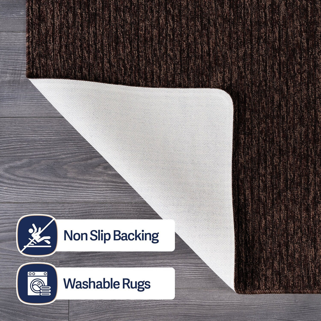Beverly Rug Solid Color Non-Slip Rubber Back Washable Indoor Area Rug