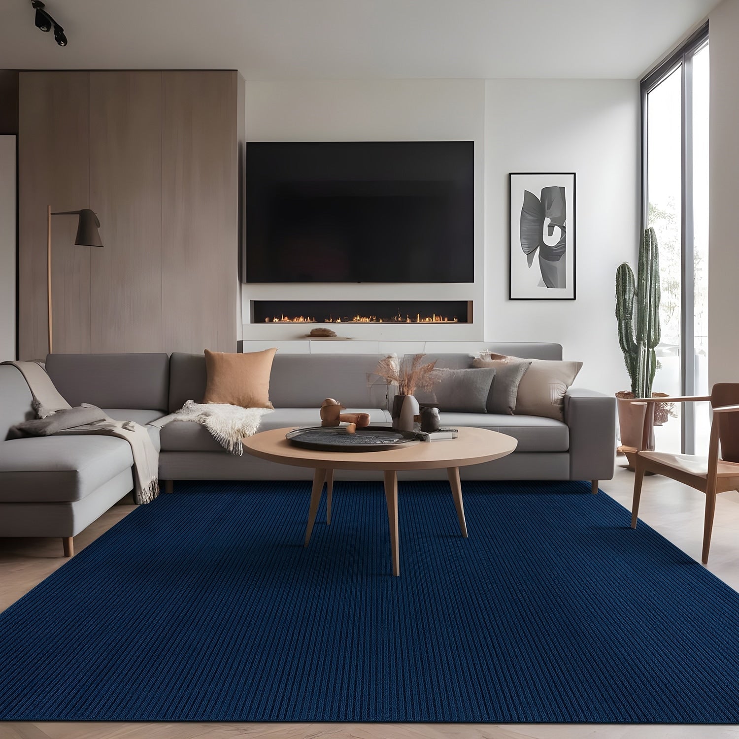 Beverly Rug Solid Color Non-Slip Rubber Back Washable Indoor Area Rug