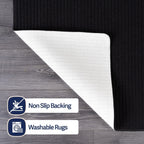 Beverly Rug Solid Color Non-Slip Rubber Back Washable Indoor Area Rug