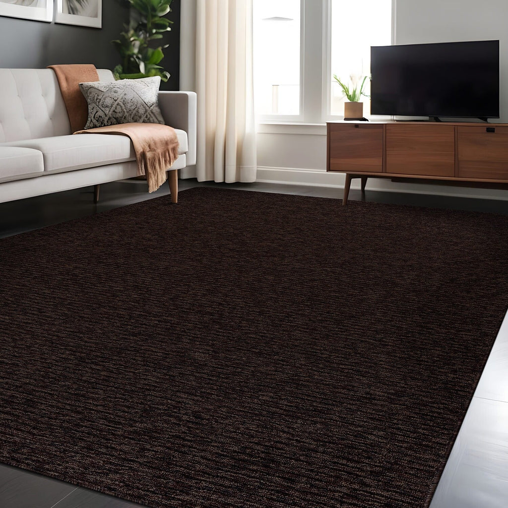 Beverly Rug Solid Color Non-Slip Rubber Back Washable Indoor Area Rug