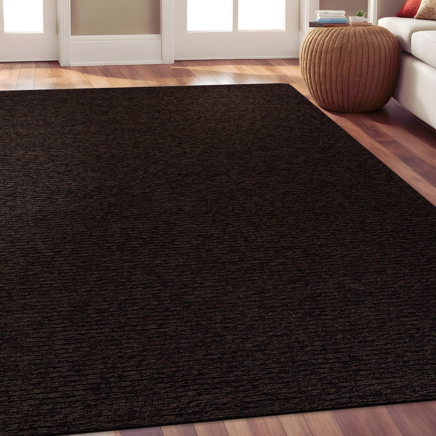 Beverly Rug Solid Color Non-Slip Rubber Back Washable Indoor Area Rug