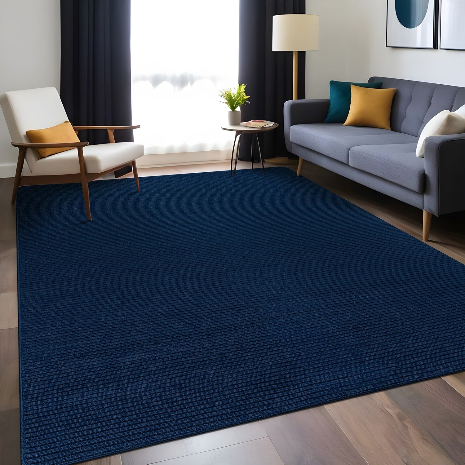 Beverly Rug Solid Color Non-Slip Rubber Back Washable Indoor Area Rug