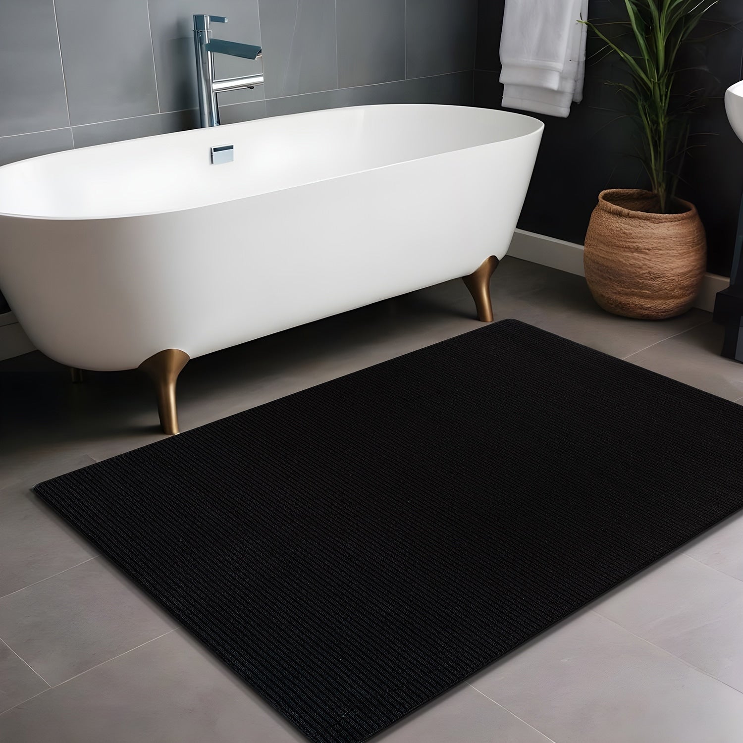 Beverly Rug Solid Color Non-Slip Rubber Back Washable Indoor Area Rug