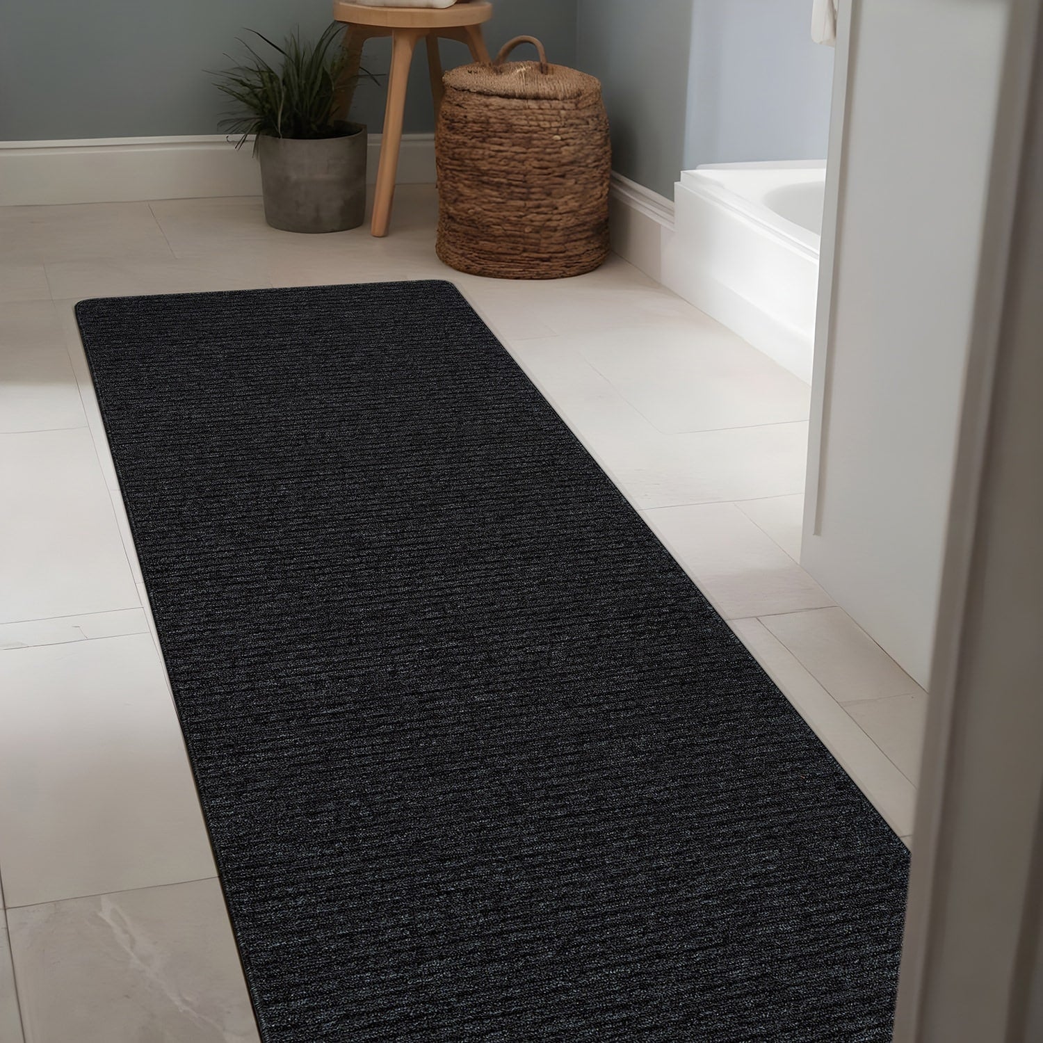 Beverly Rug Solid Color Non-Slip Rubber Back Washable Indoor Area Rug