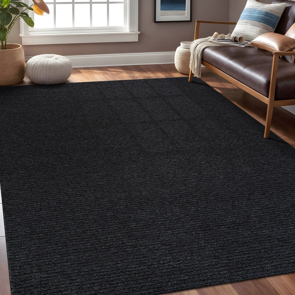 Beverly Rug Solid Color Non-Slip Rubber Back Washable Indoor Area Rug