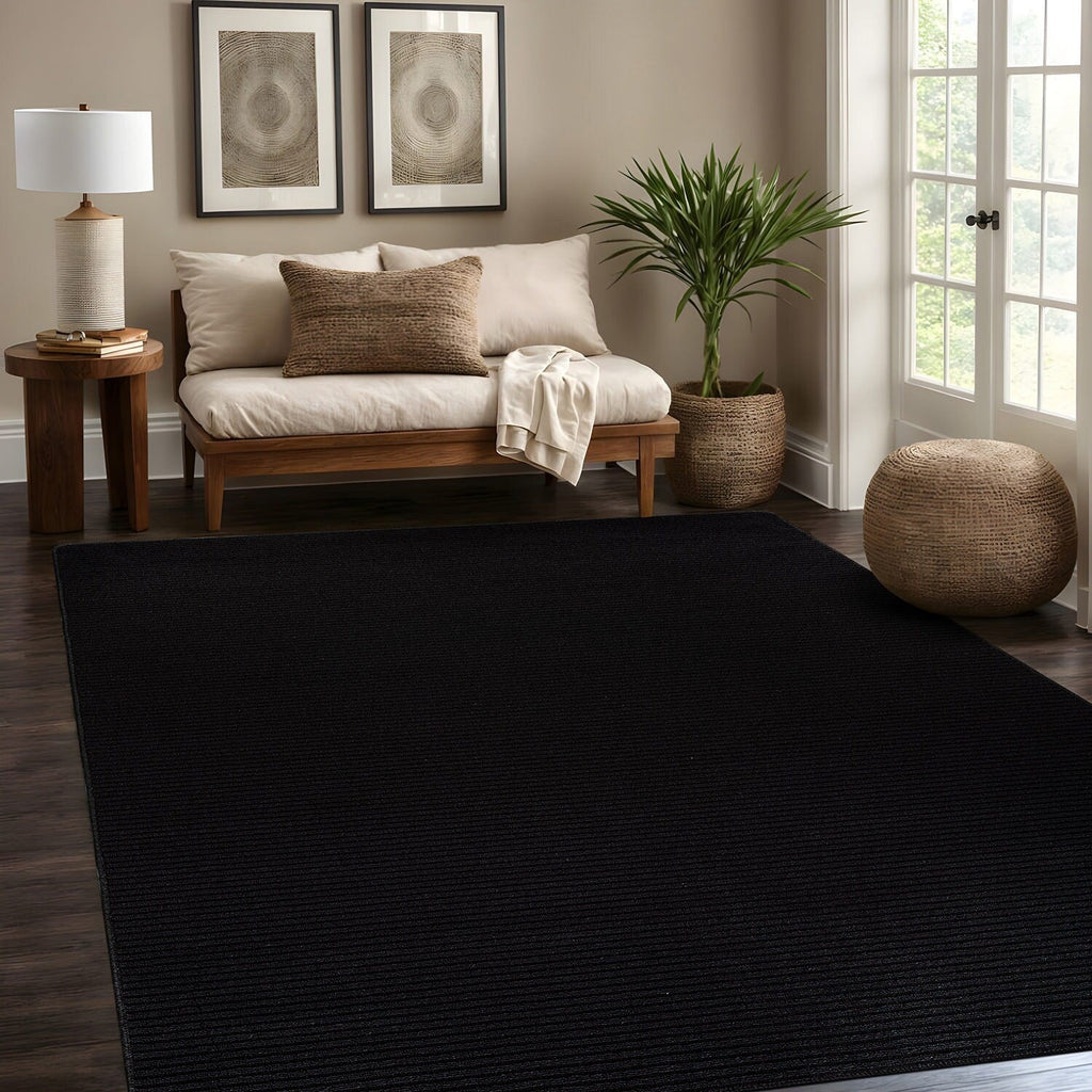 Beverly Rug Solid Color Non-Slip Rubber Back Washable Indoor Area Rug