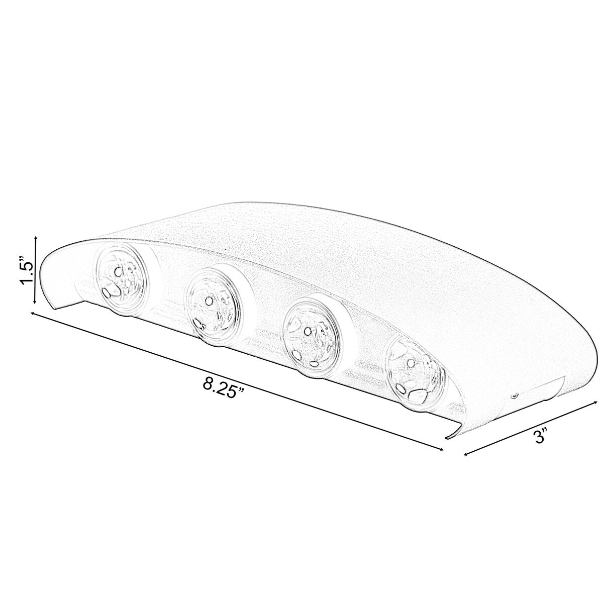 Black Contemporary Decorative Waterproof Aluminum Wall Lamp for Indoors and Outdoors, 8 Watt Cool White 4000K