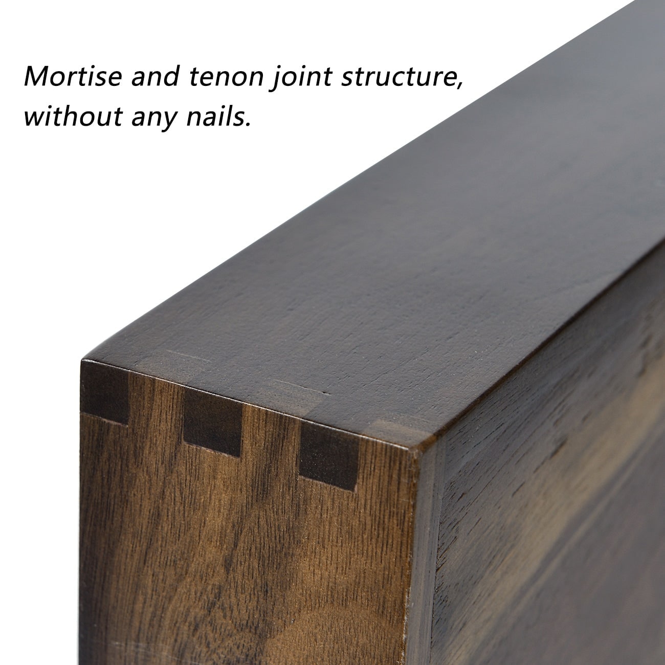 KINWELL Rectangle Black Walnut Wood Serving Tray Ottoman Tray