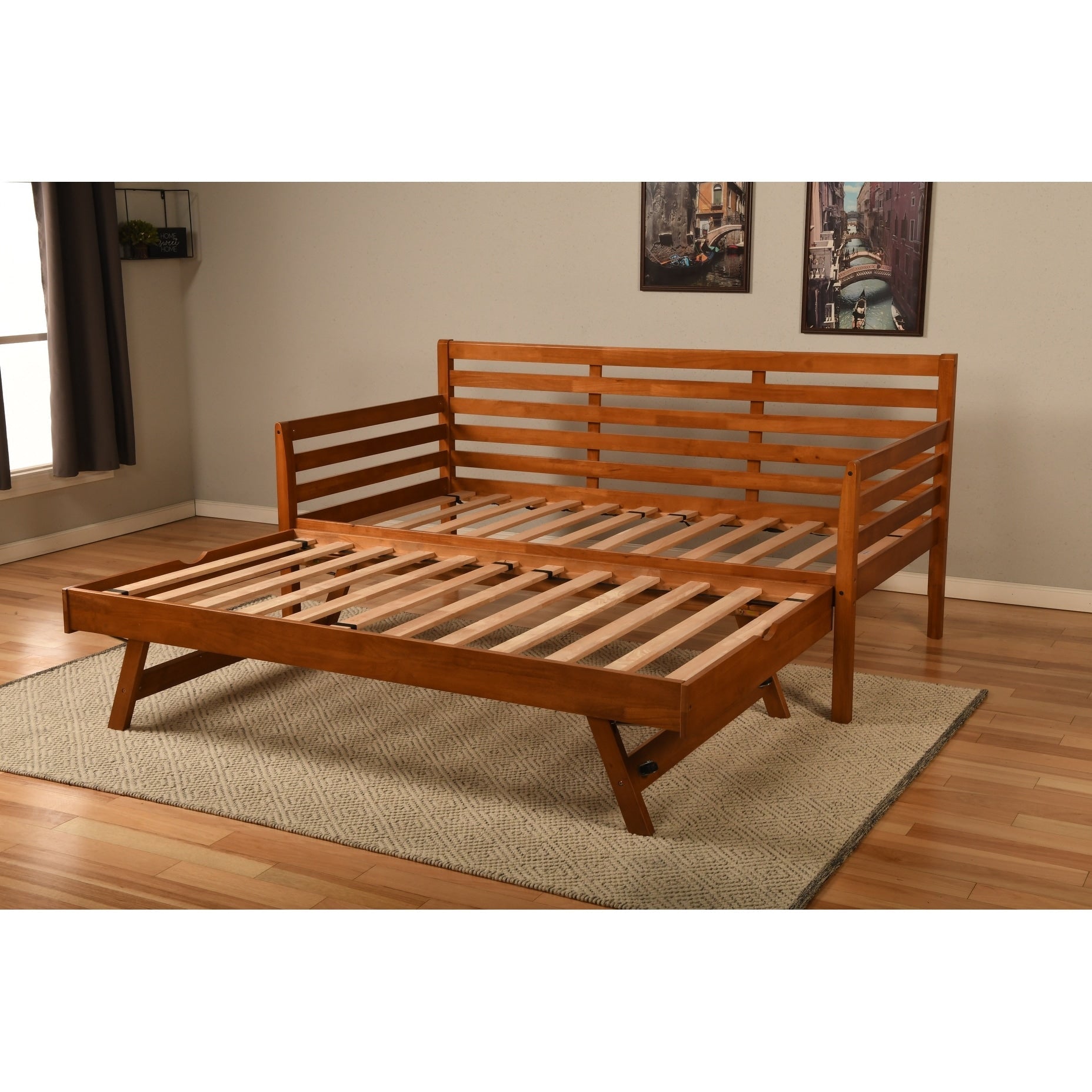 Somette Boho Daybed with Additional Pop Up Bed (Mattresses Not Included)