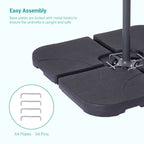 Bonosuki 4-Piece Cantilever Base Offset Patio Umbrella Stand, 176lb - 40.9 x 40.9