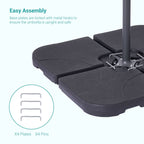 Bonosuki 4-Piece Cantilever Base Offset Patio Umbrella Stand, 176lb - 40.9 x 40.9