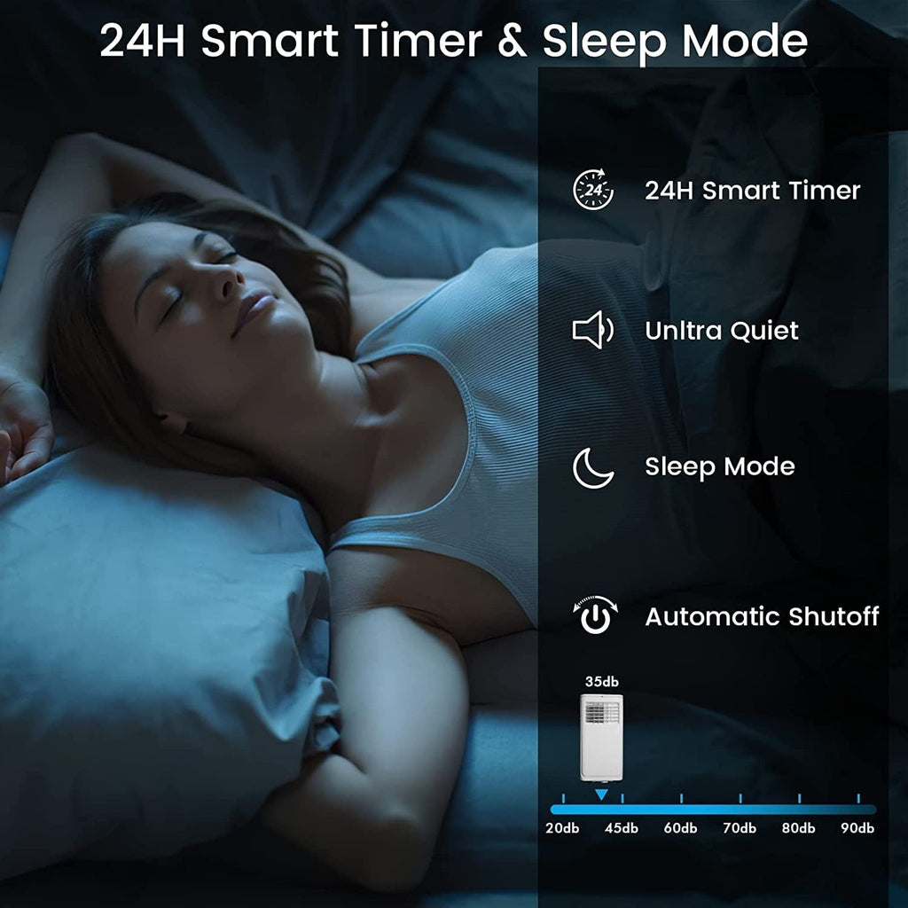 Bossin 8000BTU (Ashrae), 5000BTU（SACC) 3-in-1 Portable Air Conditioners with Remote Control,Quiet Room Portable AC Cooler - 880v