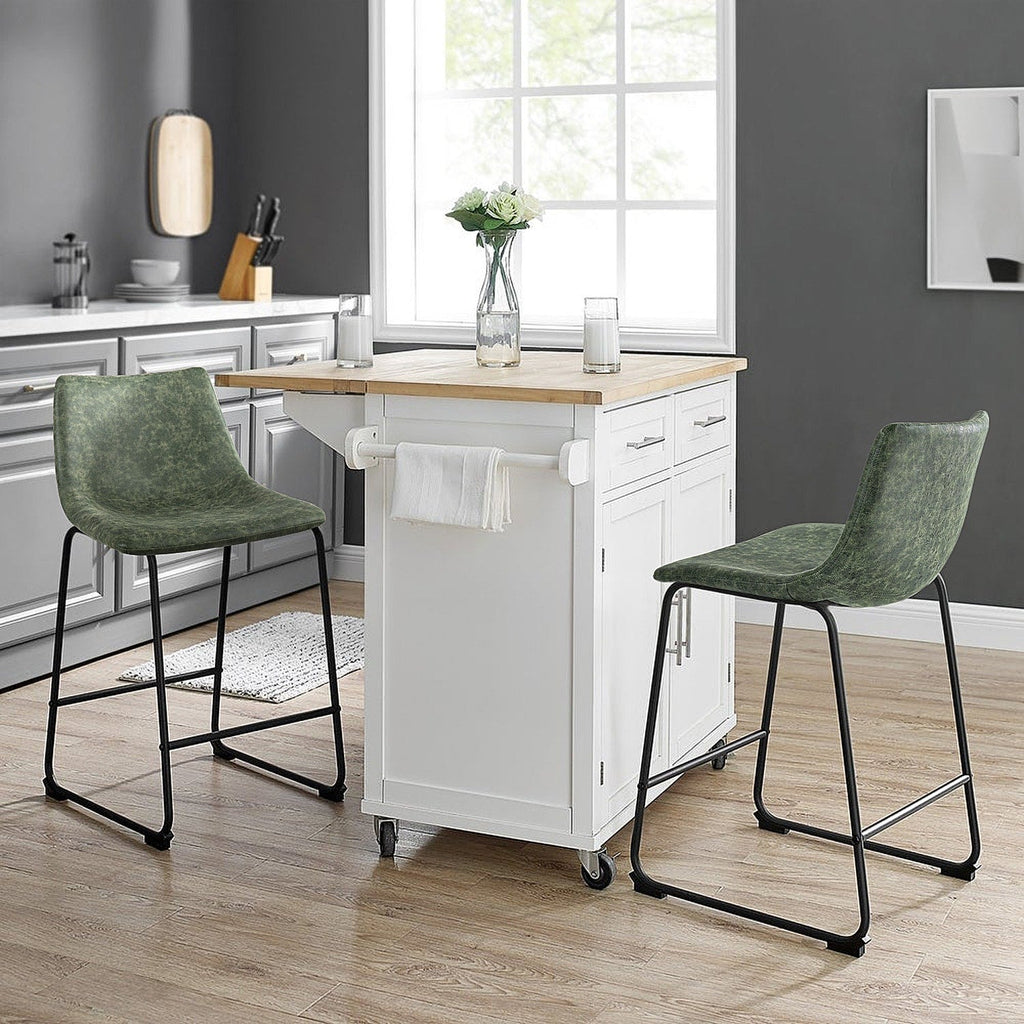 Bossin 18/26/30 inch Bar Stools,Counter Height Bar Stools with Back Modern PU Leather Stools Dining Chair with Footrest