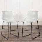 Bossin 18/26/30 inch Bar Stools,Counter Height Bar Stools with Back Modern PU Leather Stools Dining Chair with Footrest