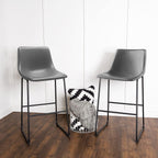 Bossin 18/26/30 inch Bar Stools,Counter Height Bar Stools with Back Modern PU Leather Stools Dining Chair with Footrest