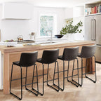 Bossin 18/26/30 inch Bar Stools,Counter Height Bar Stools with Back Modern PU Leather Stools Dining Chair with Footrest