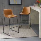 Bossin 18/26/30 inch Bar Stools,Counter Height Bar Stools with Back Modern PU Leather Stools Dining Chair with Footrest