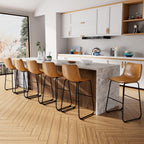 Bossin 18/26/30 inch Bar Stools,Counter Height Bar Stools with Back Modern PU Leather Stools Dining Chair with Footrest