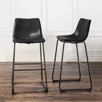 Bossin 18/26/30 inch Bar Stools,Counter Height Bar Stools with Back Modern PU Leather Stools Dining Chair with Footrest