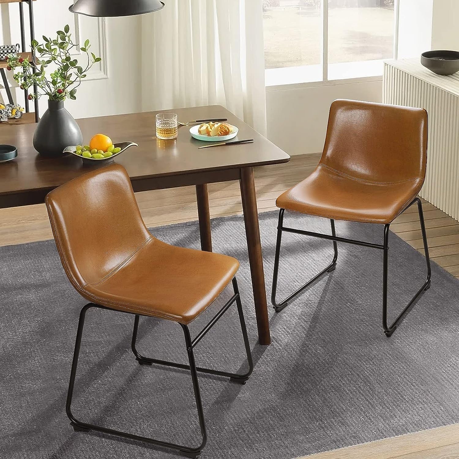 Bossin 18/26/30 inch Bar Stools,Counter Height Bar Stools with Back Modern PU Leather Stools Dining Chair with Footrest